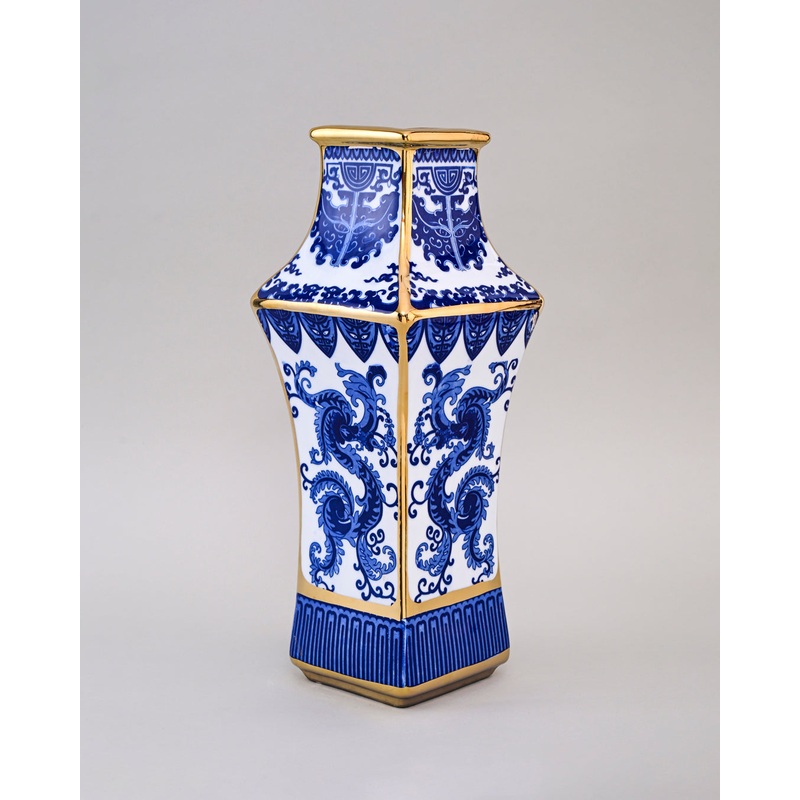 Phoenix Tale Golden Trim Porcelain Vase