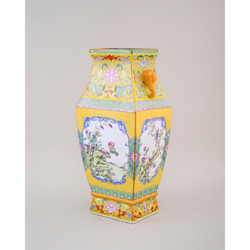 Regal Blossom Hand Painted Cloisonn Vase