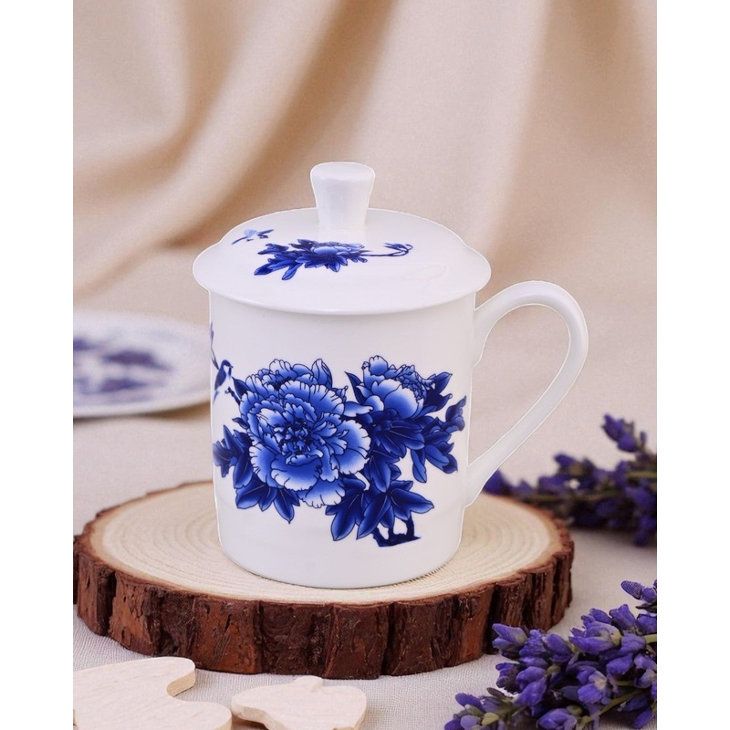 ‘Royal Blue Blossom’ Fine Bone China Mug