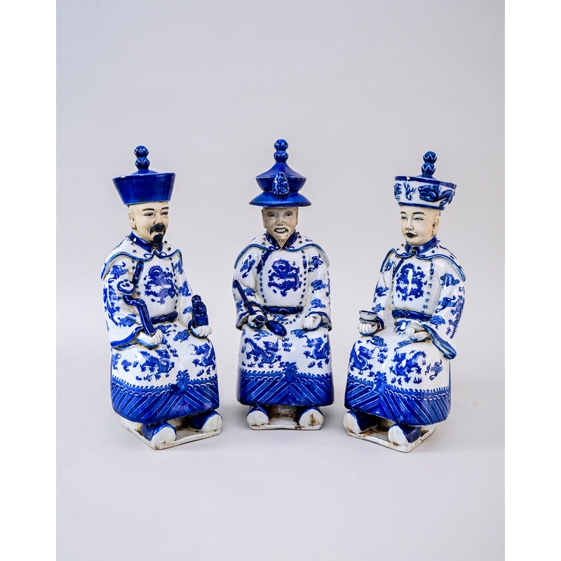 ‘The Qing Emperors’ Porcelain Sculptures – Set of 3