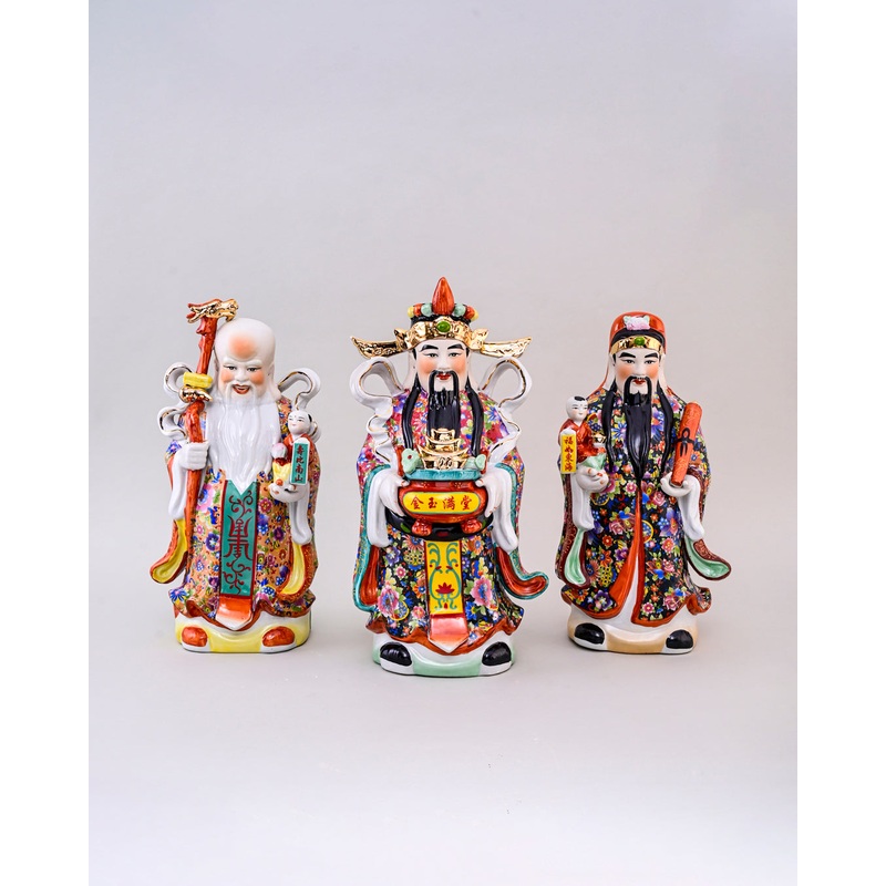 ‘The Three Star Gods’ Porcelain Sculptures, Set of 3 – Large