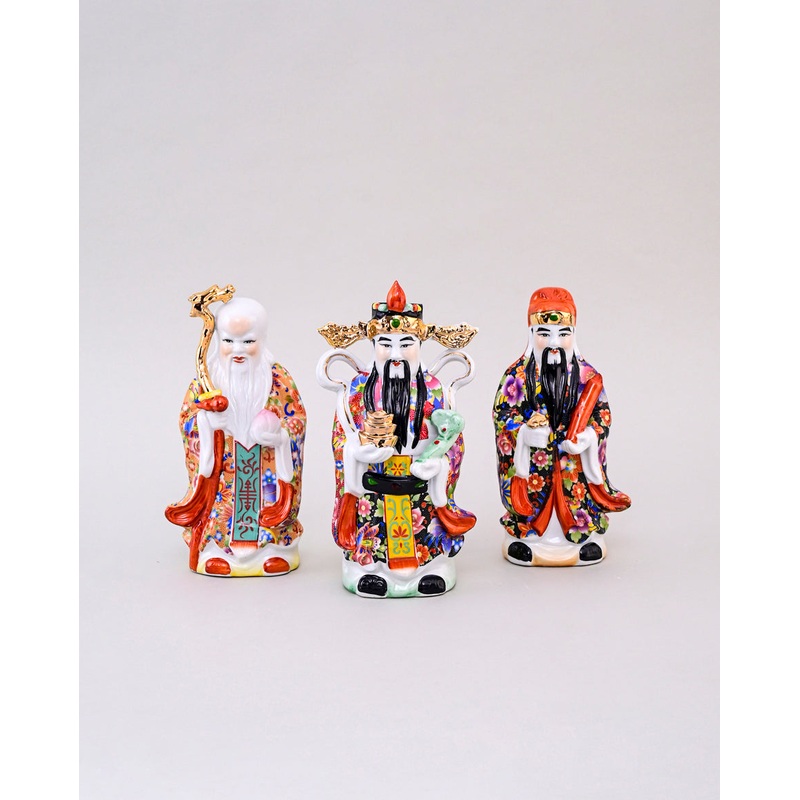 ‘The Three Star Gods’ Porcelain Sculptures, Set of 3 – Medium