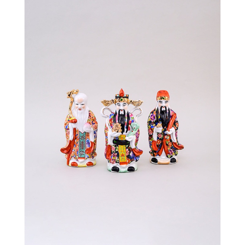 ‘The Three Star Gods’ Porcelain Sculptures, Set of 3 – Small