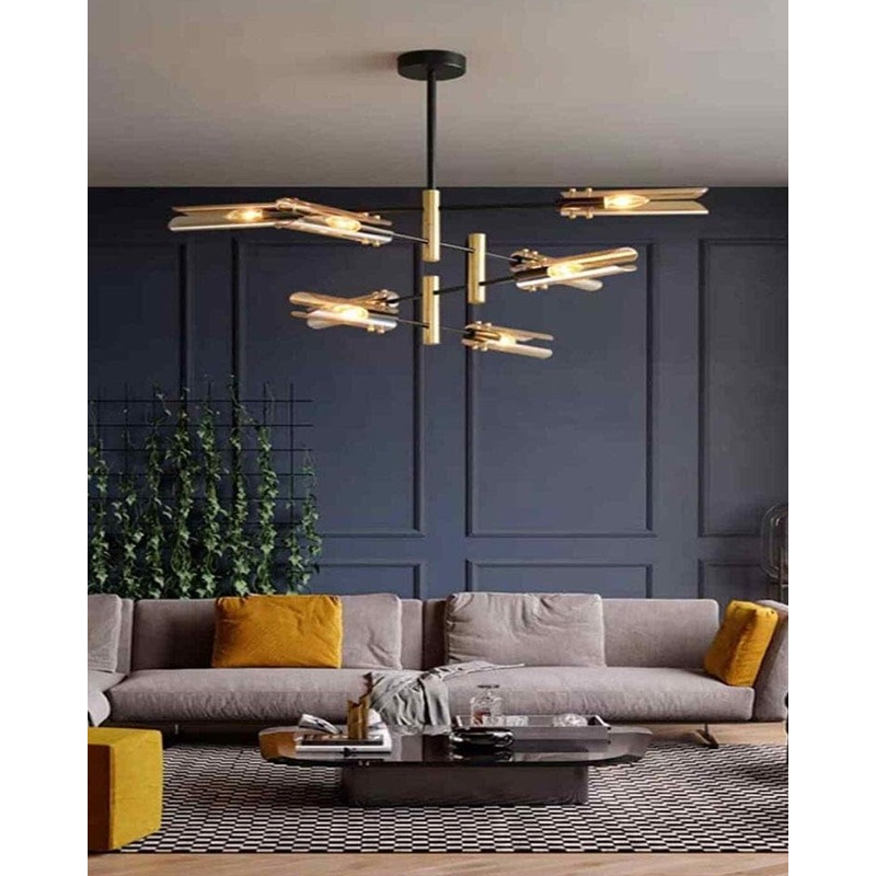 8 Head  Cylindrical Shade Chandelier