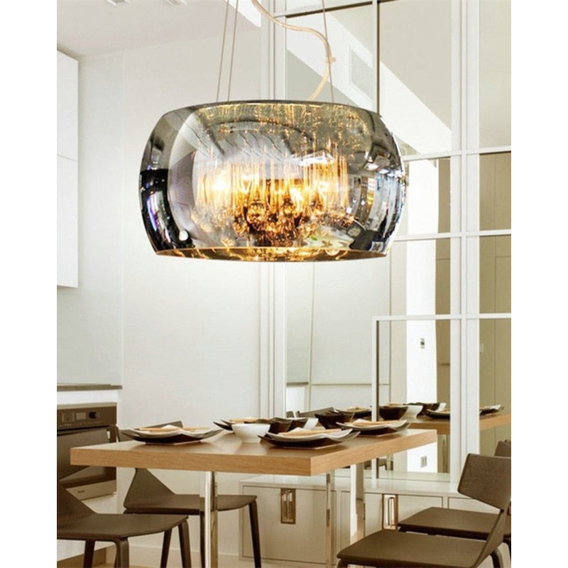 Contemporary Crystal Cluster Pendant Light
