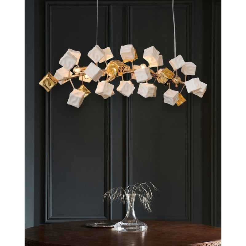Cube Shaped Linear Chandelier