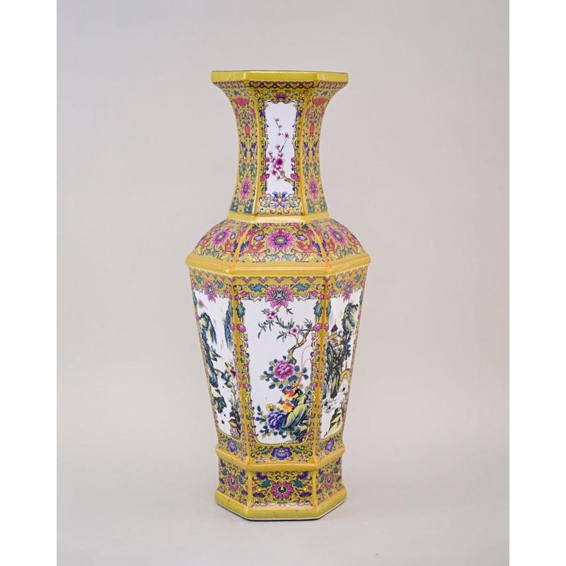Dynasty Garden Cloisonn Vase – Yellow
