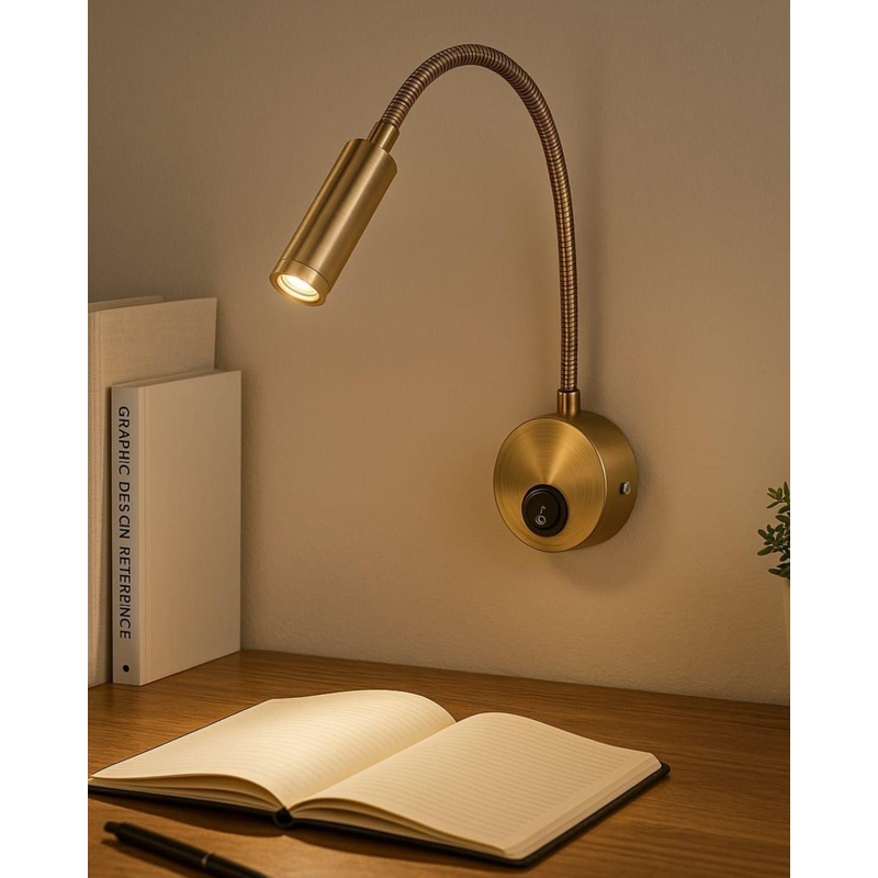 Elegant Gold Gooseneck Wall Light