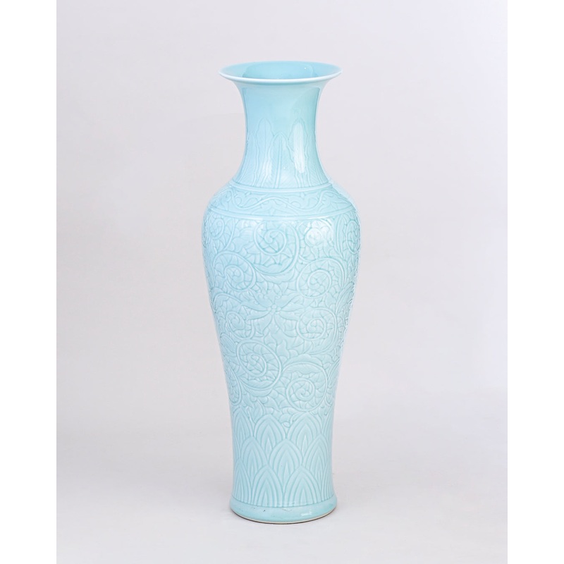 Floral Pastel Glaze Vase With Stand