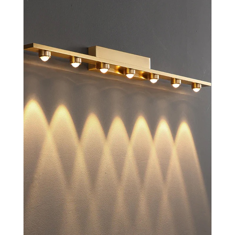 Golden Glow Mirror Wall Light – 7 Lights