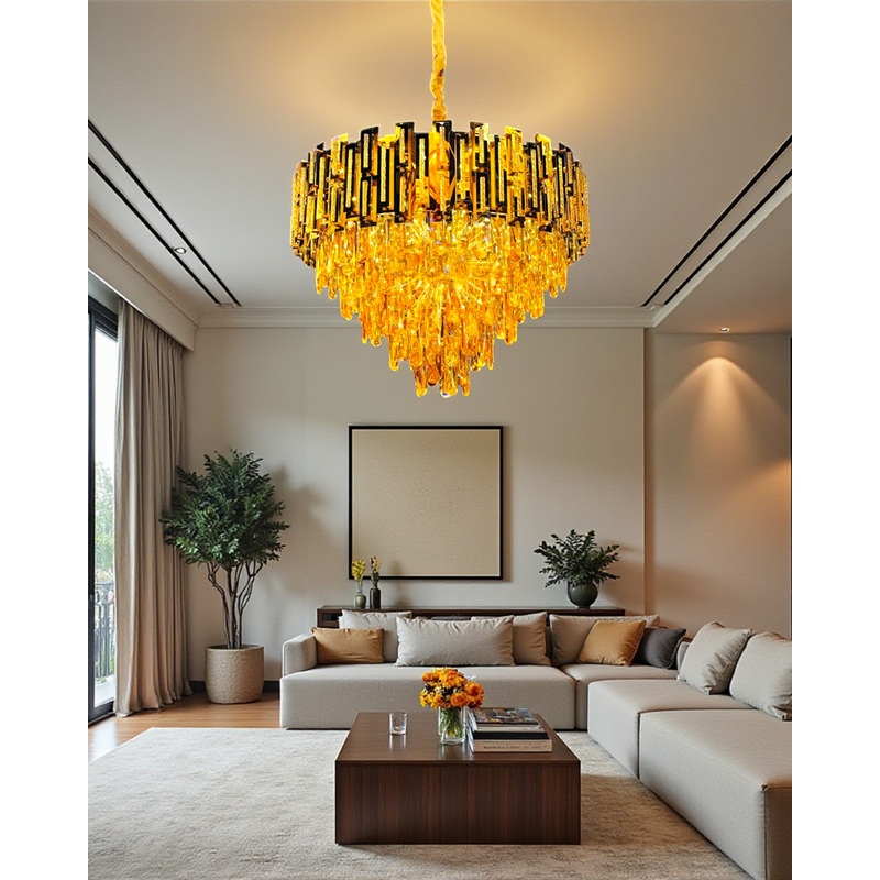 Golden Radiance Crystal Chandelier – 500MM
