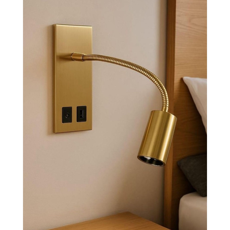 Luxe Gold Gooseneck Wall Spotlight