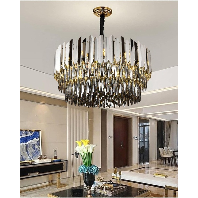 Luxury Black Crystal Chandelier – 950mm
