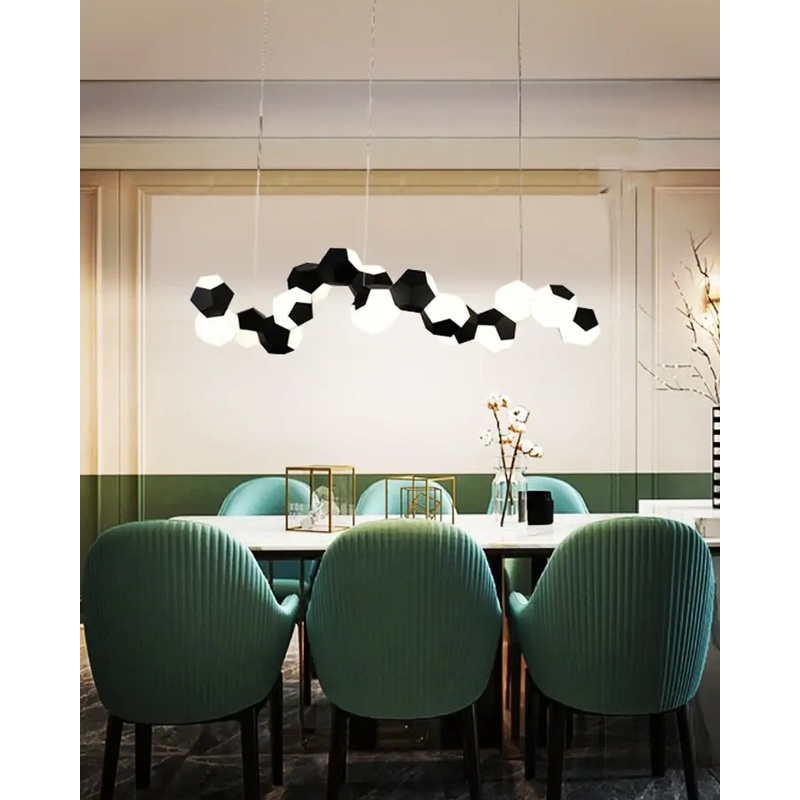 Monochrome Geometric Cluster Pendant Light