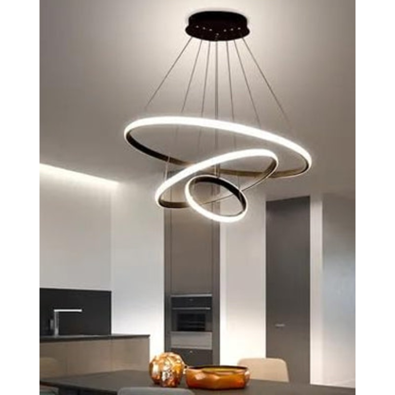 Orbit Ring LED Chandelier – Black
