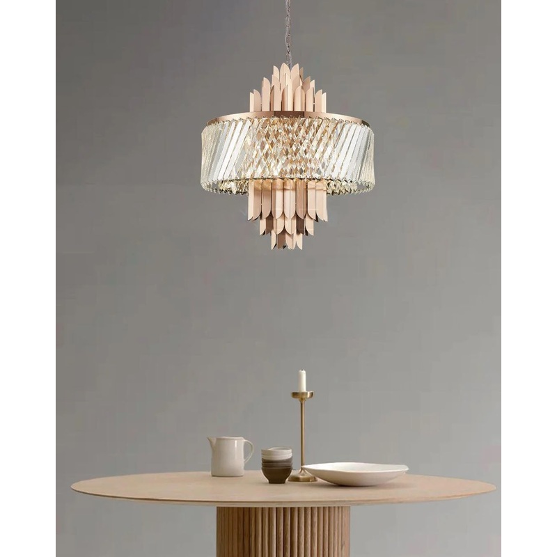 Rose Quartz Crown Chandelier