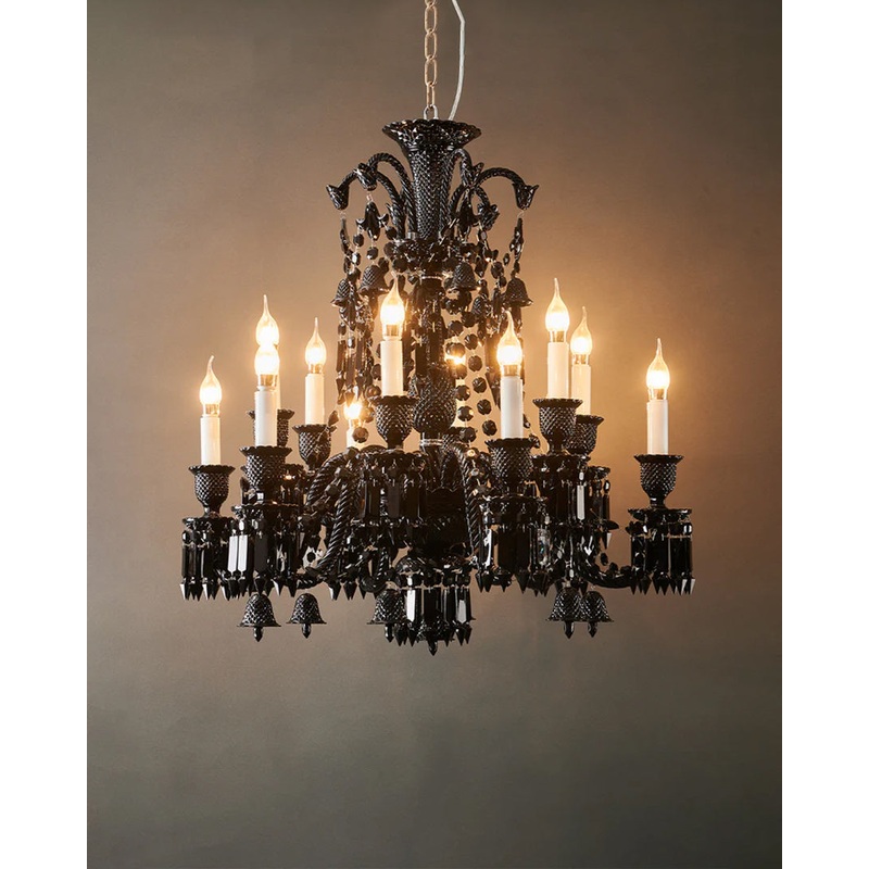Victorian Black Crystal Chandelier – 12 Light