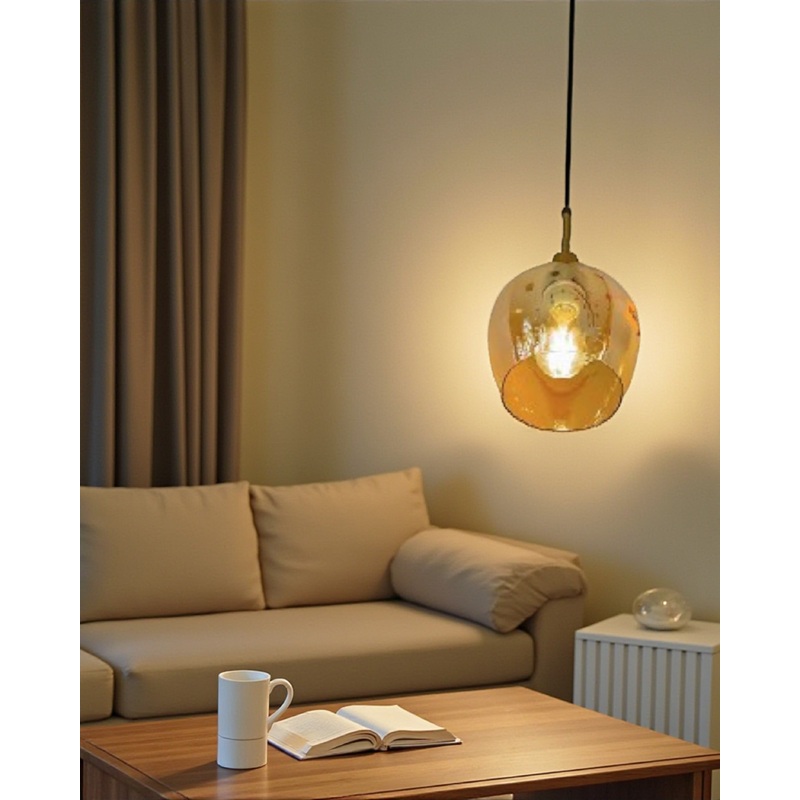 Amber Glow Glass Pendant Light