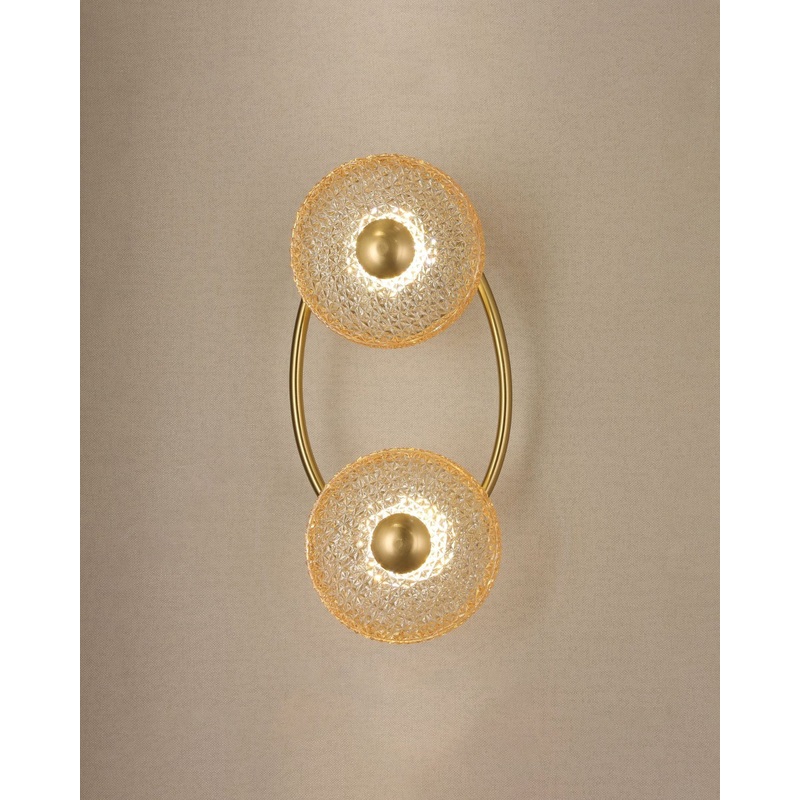 Dual Orbit Crystal Mesh Wall Light