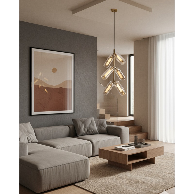 Modern Glass Tube Pendant Light
