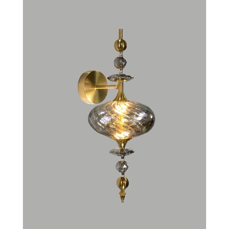 Royal Amber Crystal Wall Sconce – Smoke