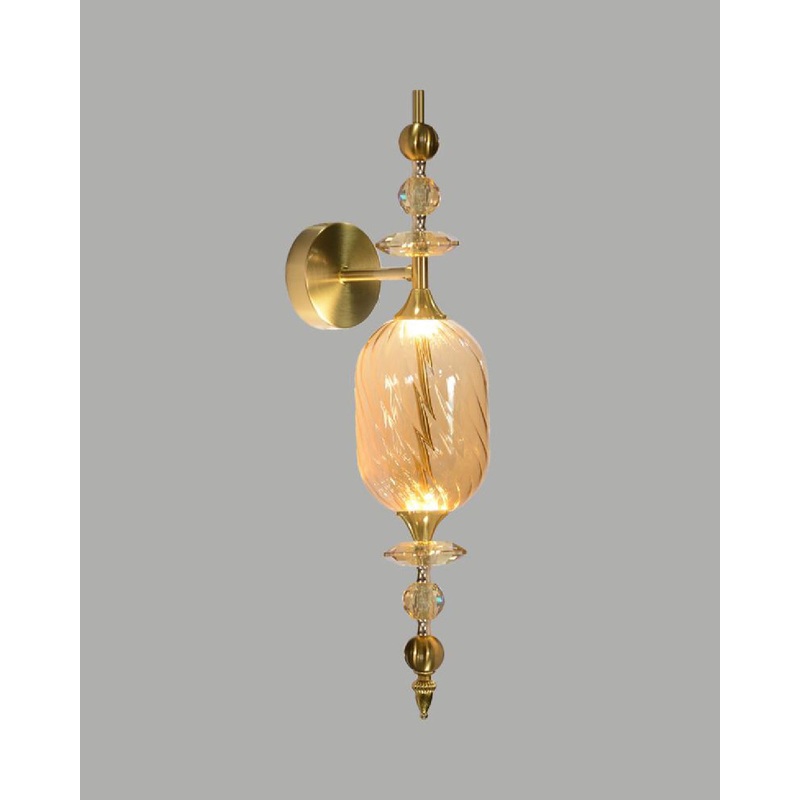 Vintage Royal Barrel Glass Wall Light – Amber