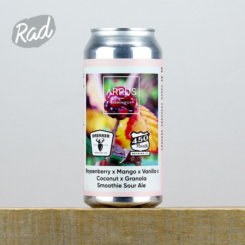 Arpus x Drekker x 450 North Boysenberry x Mango x Vanilla x Coconut x Granola Smoothie Sour Ale