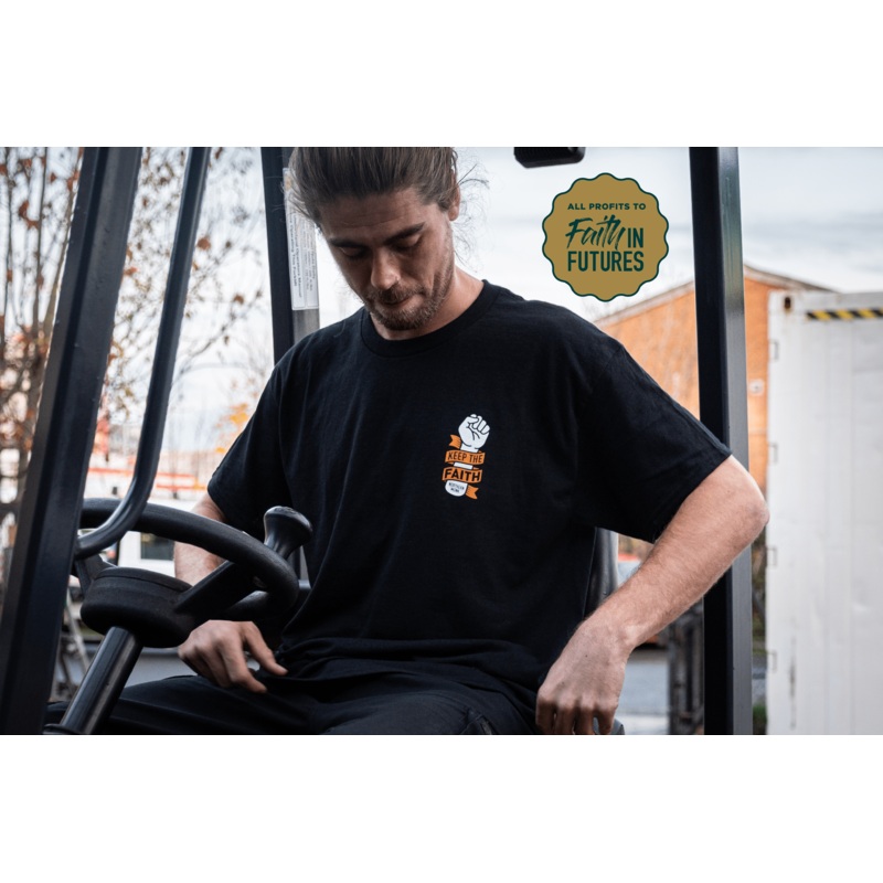 BLACK KEEP THE FAITH TEE|Small|Medium|Large|XL