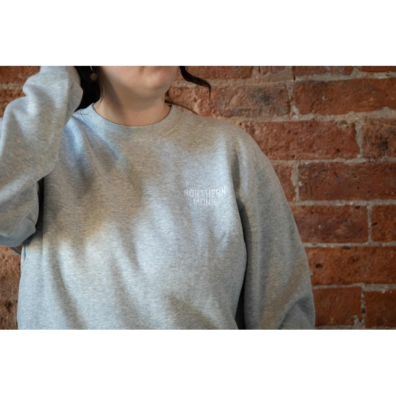 GREY EMBROIDERED NORTHERN MONK SWEATER