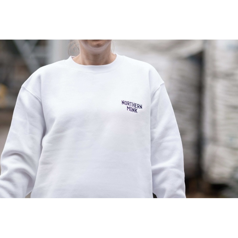 2024 STYLE WHITE EMBROIDERED NORTHERN MONK SWEATER