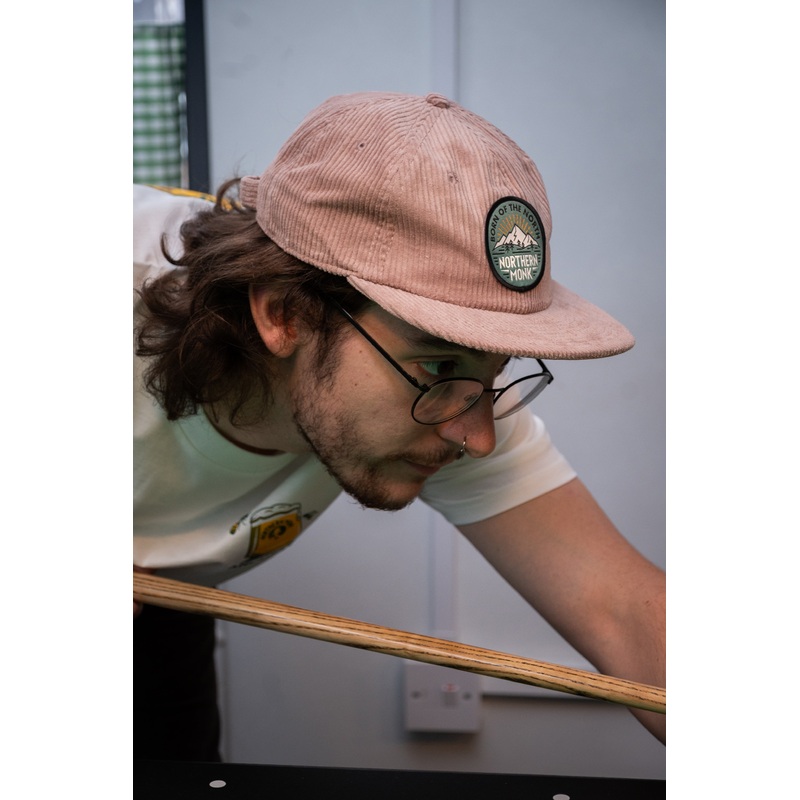 HAZY PINK CORD CAP WITH CIRCLE PATCH