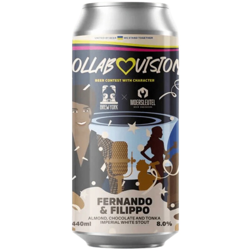 Brew York x Moersleutel Collabovision Fernando & Filippo Almond, Chocolate, Tonka Imperial White Stout 440ml (8%)