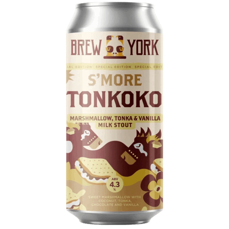 Brew York S’more Tonkoko 2023 Marshmallow, Coconut, Cacao, Tonka & Vanilla Milk Stout 440ml (4.3%)