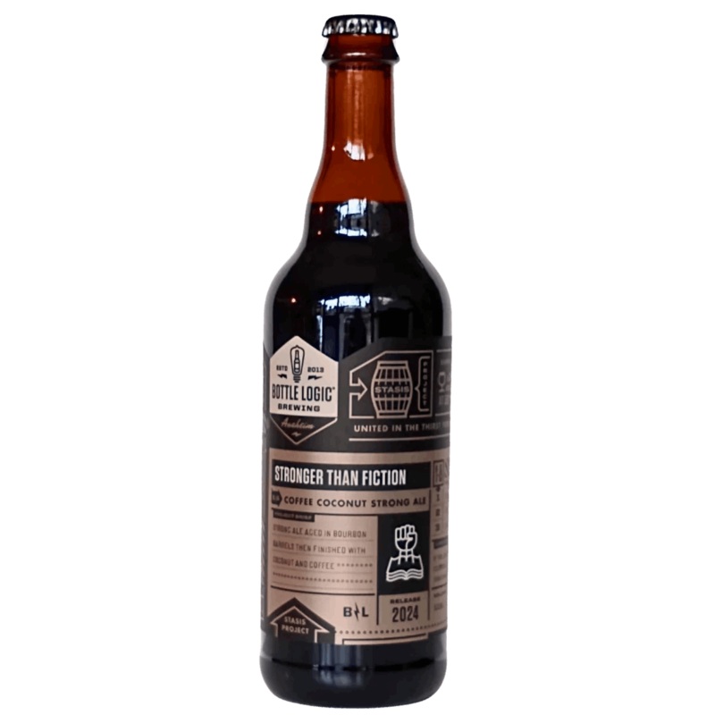 Bottle Logic Stronger Than Fiction [2024] Bourbon Barrel-Aged Coffee-Coconut Strong Ale 500ml (13.5%)