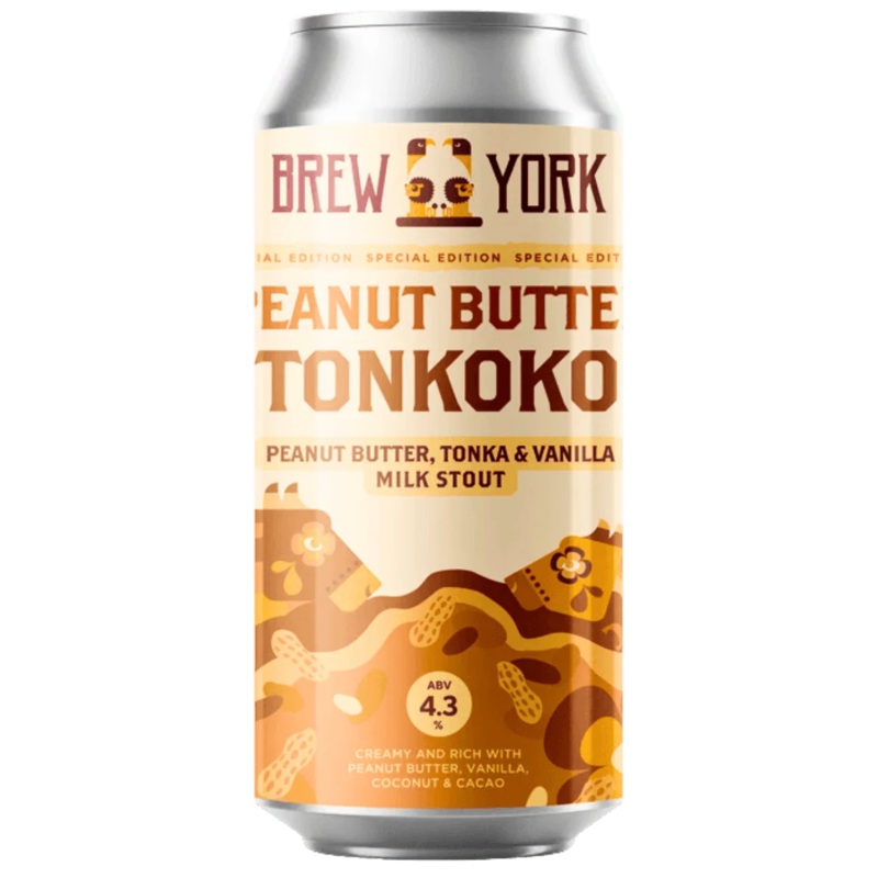 Brew York Peanut Butter Tonkoko Peanut Butter, Coconut, Tonka, Vanilla and Cacao Milk Stout 440ml (4.3%)