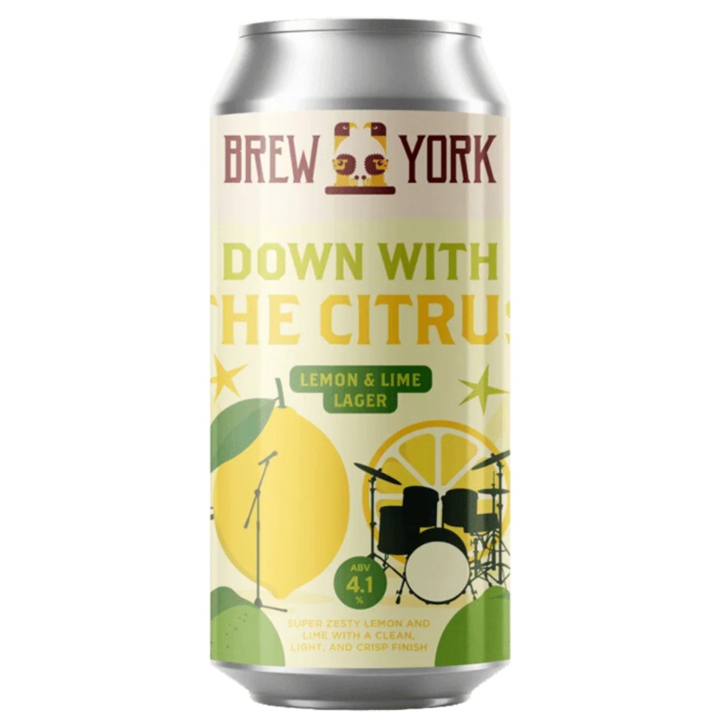 Brew York Down with the Citrus Lemon and Lime Lager 440ml (4.1%)