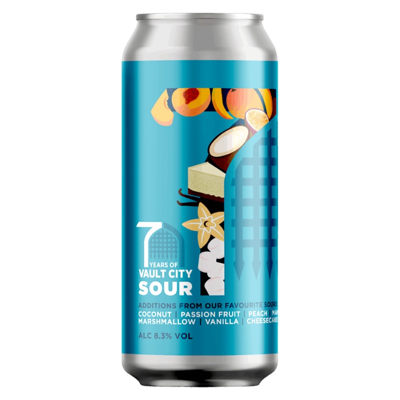 Vault City 7 Years Sour Coconut, passion fruit, peach, mango, marshmallow, vanilla, cheesecake 440ml (8.3%)