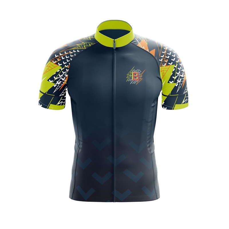 Brixton Brewery x Paria Men’s Navy Bolts and Chevrons Cycling Jersey