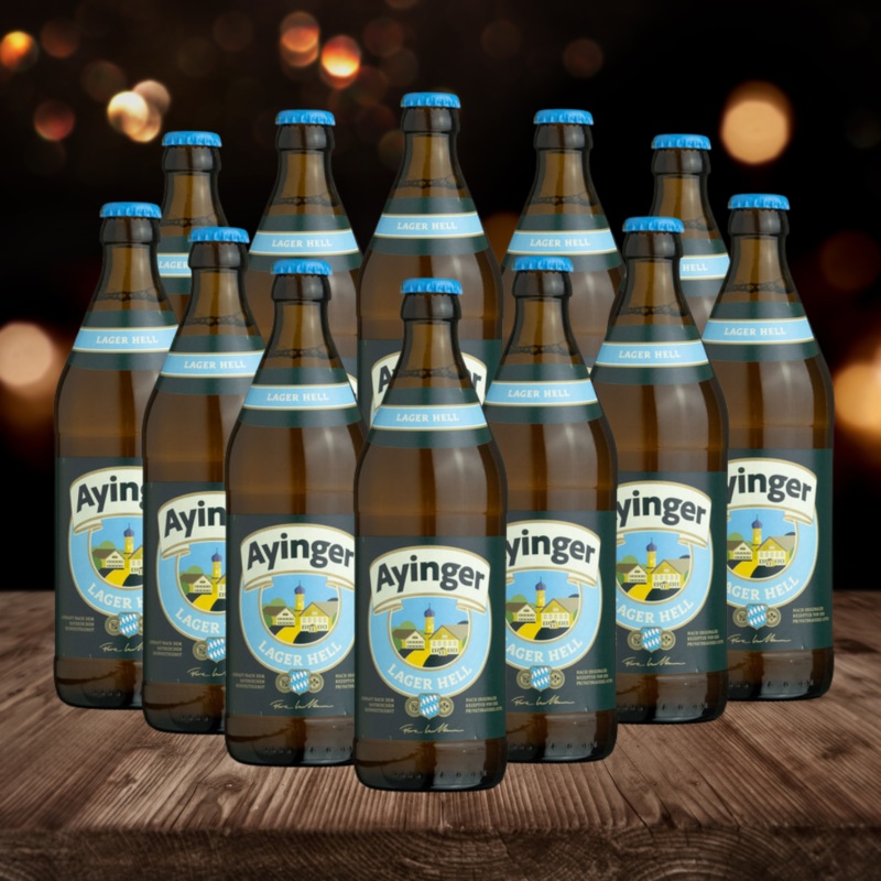 Ayinger Lager Hell 330ml Bottles – 4.9% ABV (12 Pack)