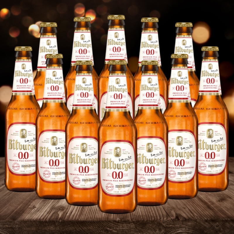 Bitburger Drive Alcohol Free German Pilsner 330ml Bottles  0.0% ABV (12 Pack)