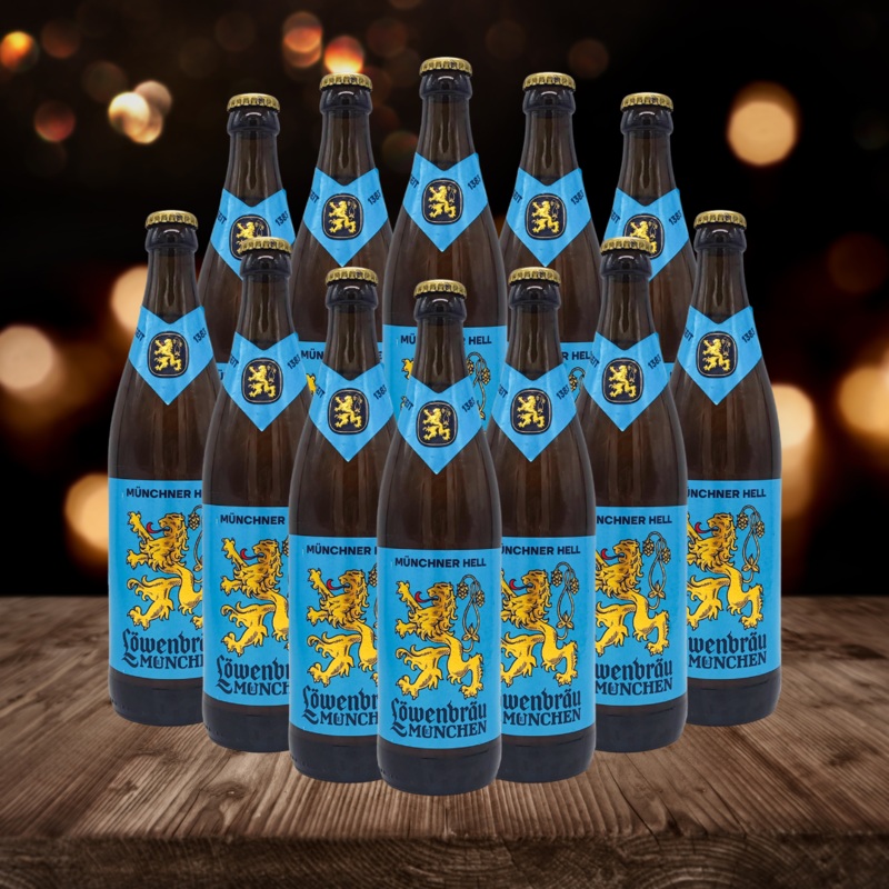 Lwenbru Original German Helles Lager 500ml Bottles – 5.2% ABV (Multipack)