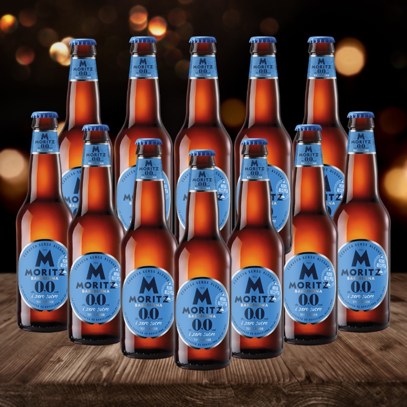 Moritz Barcelona Original Spanish Alcohol Free Lager 330ml Bottles – 0.0% ABV (12 Pack)