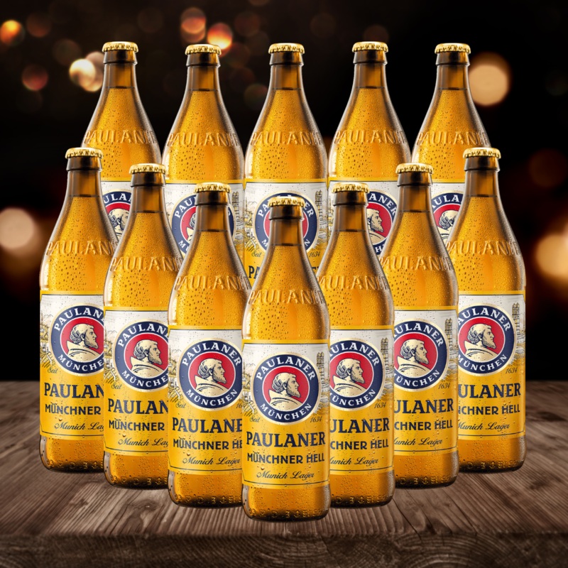 Paulaner Munchner Hell Premium German Lager 500ml Bottles (Multipack) – 4.9% ABV