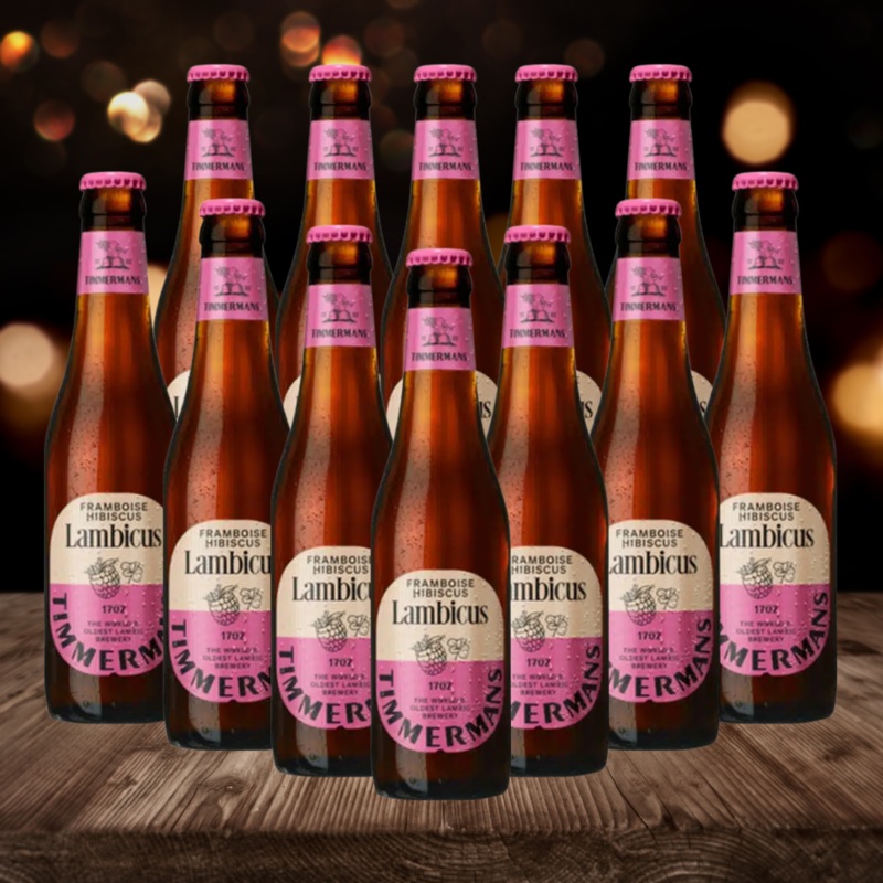 Timmermans Lambicus Framboise Hibiscus Belgian Fruit Beer 330ml Bottles – 4.0% ABV (12 Pack)