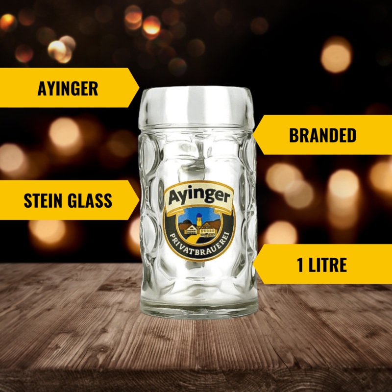 Ayinger Official Branded 1 Litre Glass Stein