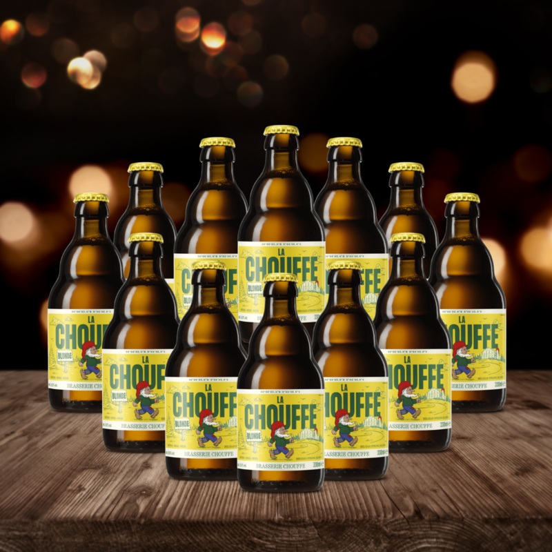 Brasserie dAchouffe La Chouffe Belgian Blond Beer 330ml Bottles – 8.0% ABV (Multipack)