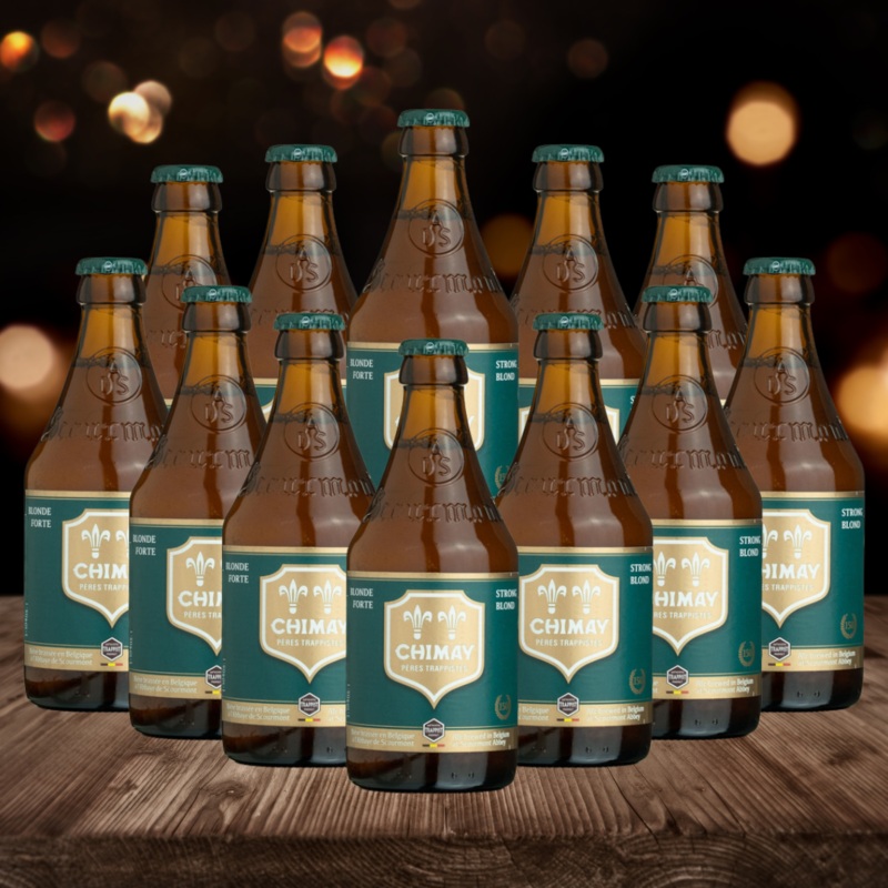 Chimay Green 150 Belgian Trappist Blonde 330ml Bottles – 10.0% ABV (12 Pack)