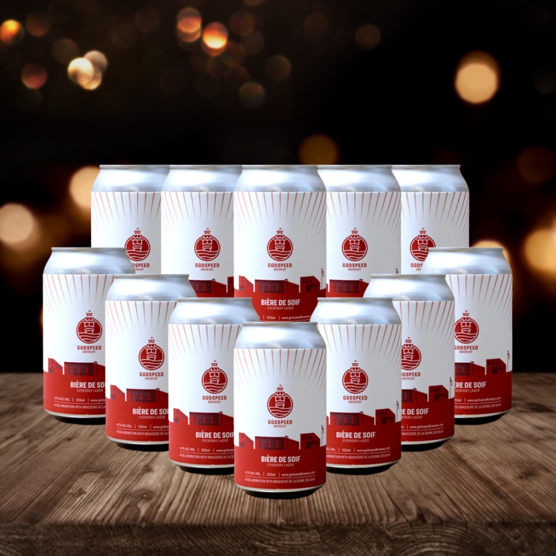Godspeed Biere de Soif Canadian Everyday Lager 355ml Cans – 4.80% ABV (12 Pack)
