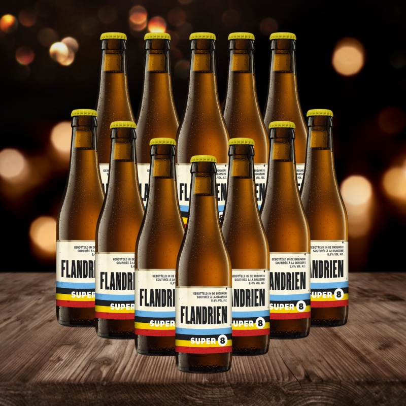 Haacht Super 8 Flandrien Belgian Blond Beer 330ml Bottles – 4.4% ABV (12 Pack)