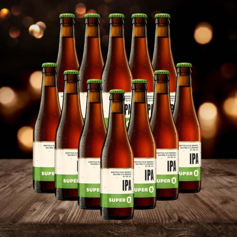 Haacht Super 8 IPA Belgian Beer 330ml Bottles – 6.0% ABV (12 Pack)